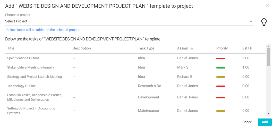 New Project Plan Template